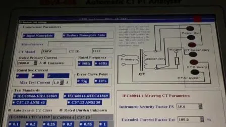 China Equipamento elétrico de alta precisão IEC60044 Equipamento de teste de transformador de corrente automático Portátil CT PT Analyzer